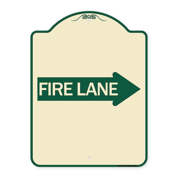 Signmission Fire Lane Right Arrow Heavy-Gauge Aluminum Architectural Sign, 24" x 18", TG-1824-24391 A-DES-TG-1824-24391 - main